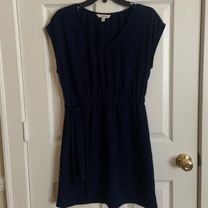 Large Navy Capped Sleeve Dress